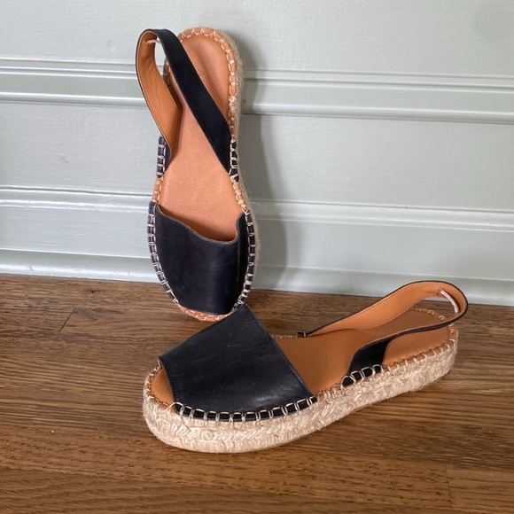 Alohas Ibizas Black Leather Espadrille Platform Sandal- Women's EU 36 (US 6) - Picture 1 of 13
